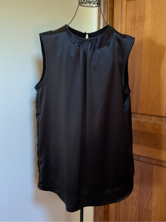 Custom made Tops - Custom Sleeveless Satin Shell Top - Black, Large